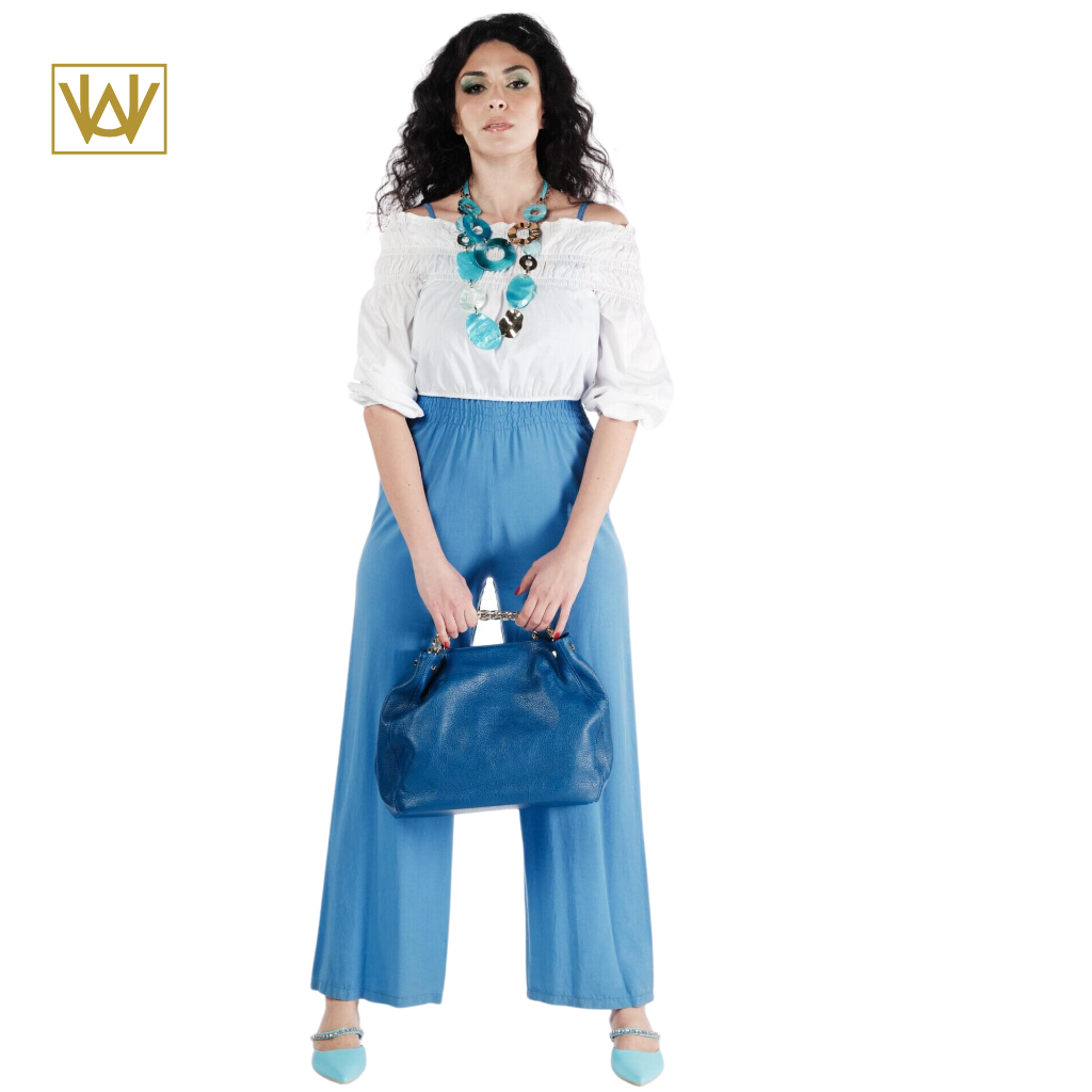 Blusa in cotone con dettaglio arricciatura